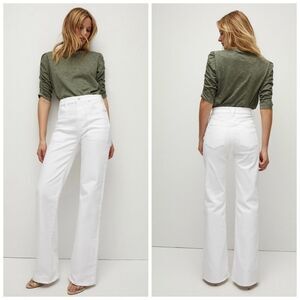 Veronica Beard Crosbie Wide Leg Jeans In White Size 30 $328